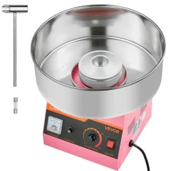 VEVOR Cotton Candy Machine Commercial, 1000W Electric Candy Floss Maker, Easy Use with 15 inch Stainless Steel Bowl and Sugar Scoop, Makes Hard Candy for Home Kids Birthday, Family Party, Pink
