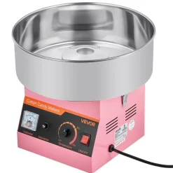 VEVOR Cotton Candy Machine Commercial, 1000W Electric Candy Floss Maker, Easy Use with 15 inch Stainless Steel Bowl and Sugar Scoop, Makes Hard Candy for Home Kids Birthday, Family Party, Pink
