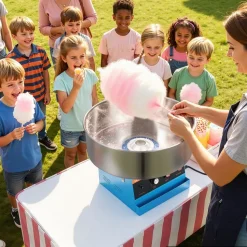 VEVOR Cotton Candy Machine Commercial 1000W Electric Candy Floss Maker Blue, Ideal for Home, Carnival, Birthday, Family Party, Easy Use with 20.5 in Stainless Steel Bowl, Storage Tray and Sugar Scoop