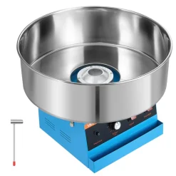 VEVOR Cotton Candy Machine Commercial 1000W Electric Candy Floss Maker Blue, Ideal for Home, Carnival, Birthday, Family Party, Easy Use with 20.5 in Stainless Steel Bowl, Storage Tray and Sugar Scoop