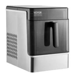 VEVOR Countertop Ice Maker, 32 Cubes Ready in 15 Mins, 46lbs in 24Hrs, Self-Cleaning Portable Ice Maker with Convenient Ice Transfer, Ice Machine with 3 Sizes Ice Cube for Home Kitchen Office Party