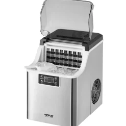 VEVOR Countertop Ice Maker, 24 Cubes Ready in 15 Mins, 45lbs in 24Hrs, Self-Cleaning Portable Ice Maker with Ice Scoop and Basket, Ice Machine with 3 Sizes Ice Cube for Home Kitchen Office Party