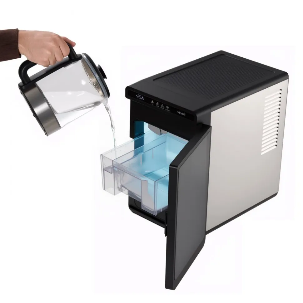 VEVOR Countertop Ice Maker, 22 lbs per Day, Self-Cleaning Portable Machine with Tong, Drawer-Style Ice Access, Ice-Making Machine with Large Square Cubes, for Home, Kitchen, Office, Bar & Party