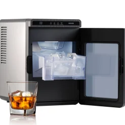 VEVOR Countertop Ice Maker, 22 lbs per Day, Self-Cleaning Portable Machine with Tong, Drawer-Style Ice Access, Ice-Making Machine with Large Square Cubes, for Home, Kitchen, Office, Bar & Party
