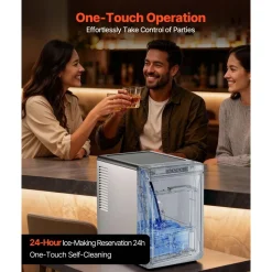 VEVOR Countertop Ice Maker, 22 lbs per Day, Self-Cleaning Portable Machine with Tong, Drawer-Style Ice Access, Ice-Making Machine with Large Square Cubes, for Home, Kitchen, Office, Bar & Party