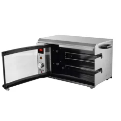 VEVOR Countertop Vertical Oven Brazilian Flame 2 Auto Rotating Skewers, for Steak, Fish, Lamb Leg, 1800W Rotisserie Shawarma Machine, Electric Meat Kebab Grill, with Curved Glass Door, Drip Tray