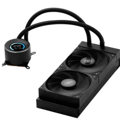 VEVOR CPU Liquid Cooler, AIO CPU Water Cooler - 120mm PWN Fans, Pump, 1.8'' Display, Max. 2200RPM CPU Cooling Fan, Efficient Black PC Water Cooler for Intel 115X/1366/2011/1700/1200, AMD AM4/AM5
