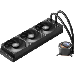 VEVOR CPU Liquid Cooler, AIO CPU Water Cooler - 3 x 120mm PWN Fans, Pump & 2.1'' LCD Display, Max 2200PRM Black CPU Cooling Fan, Compatible for Intel 115X/1366/2011/1700/1200, AMD AM4/AM5