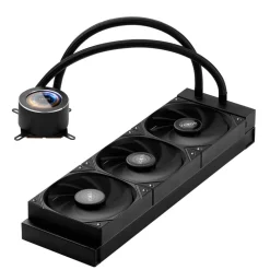 VEVOR CPU Liquid Cooler, AIO CPU Water Cooler - 3 x 120mm PWN Fans, Pump & 2.1'' LCD Display, Max 2200PRM Black CPU Cooling Fan, Compatible for Intel 115X/1366/2011/1700/1200, AMD AM4/AM5