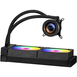 VEVOR CPU Liquid Cooler, AIO CPU Water Cooler - 120mm PWN Fans & Pump, Customizable Black PC Liquid Cooler with 2.1'' LCD Display & ARGB light, for Intel 115X/1366/2011/1700/1200, AMD AM4/AM5