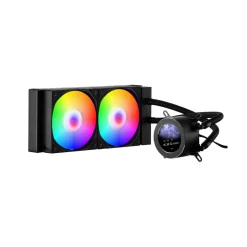 VEVOR CPU Liquid Cooler, AIO CPU Water Cooler - 120mm PWN Fans & Pump, Customizable Black PC Liquid Cooler with 2.1'' LCD Display & ARGB light, for Intel 115X/1366/2011/1700/1200, AMD AM4/AM5
