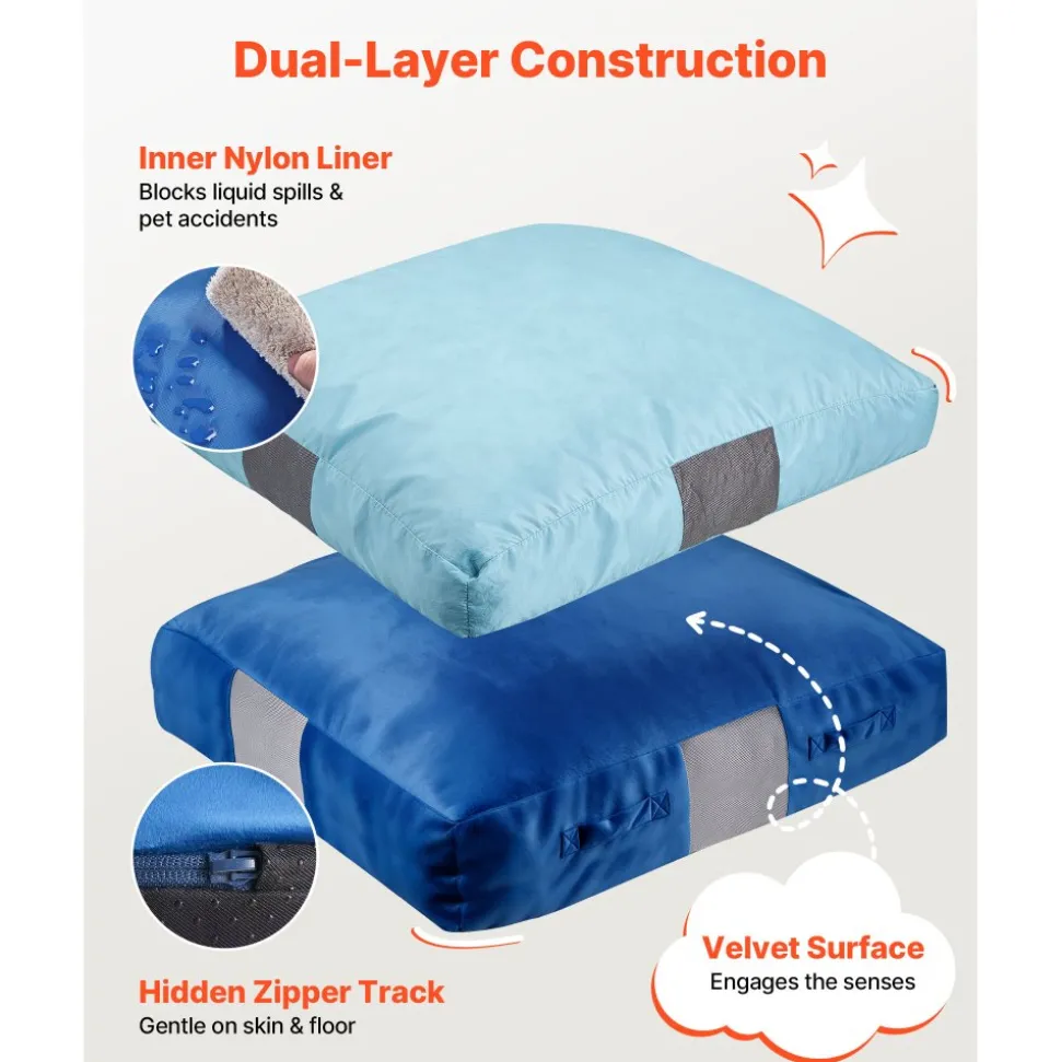 VEVOR Crash Pad, 5 x 5 ft Crash Pad for Kids Sensory with Foam Blocks and Washable Cover, Giant Pillow Mat Large Soft Foam Landing Zone, Sensory Room Equipment for Children Jumping, Relaxing & Play