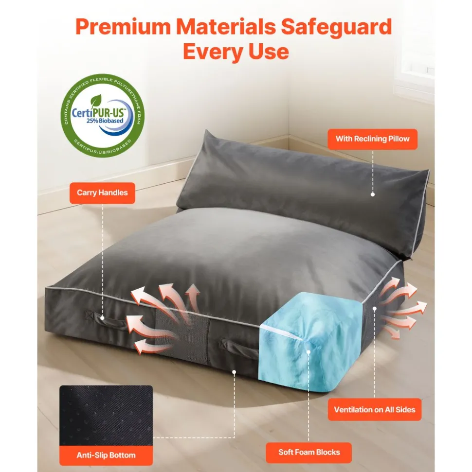 VEVOR Crash Pad, 5 x 4.5 ft Crash Pad for Kids Sensory with Foam Blocks and Washable Cover, Large Soft Foam Landing Zone Giant Pillow Mat, Sensory Room Equipment for Children Jumping, Relaxing & Play