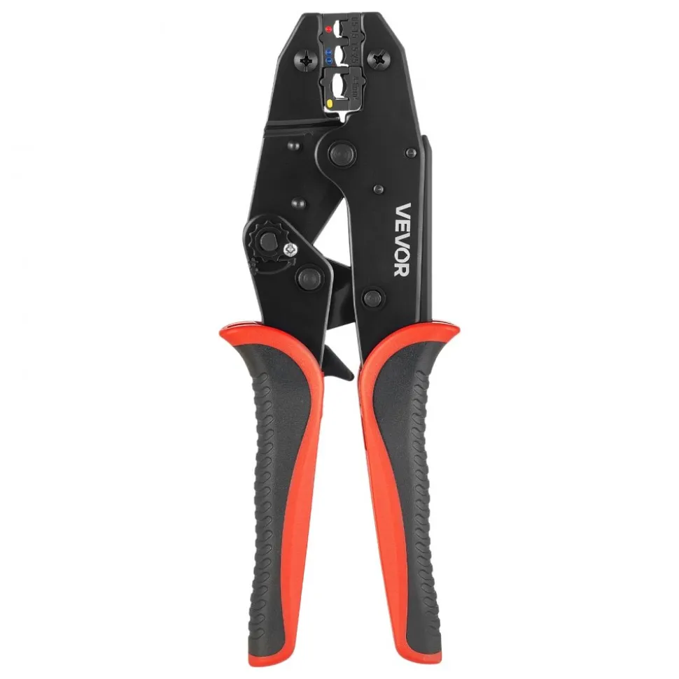 VEVOR Crimping Tool, 22-10 AWG Ratcheting Wire Crimper Tool, Labor-Saving Electrical Terminal Crimp Pliers with Clear Metric & AWG Markings, Quick Release, Adjustable Force for Multiple Terminals