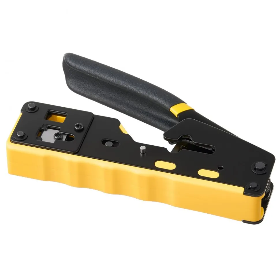 VEVOR Crimping Tool, RJ45/RJ11/RJ12 Ethernet Crimper, Crimp Tool Kit for 4/6/8-Pin Modular Plugs, with Mini Wire Stripper, 50 Connectors and 50 Boots, Replacement Blades, and Network Cable Tester