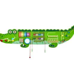 VEVOR Crocodile Activity Wall Busy Board, 9 Activities, Montessori Sensory Wall Panels Toy for Kids Ages 3-12, Interactive Learning Activity Center, Great for Toddler, Playroom, Nursery, Classroom