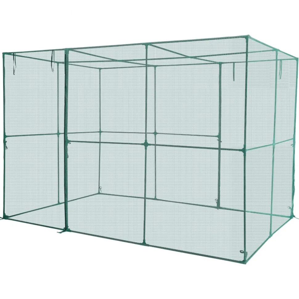 VEVOR Crop Cage, 9.5 x 6.36 x 6.36 ft Plant Protection Tent with Zippered Door, Wind-Resistant Tall Crop Cage, Easy to Install, Outdoor Raised Bed Cover, Tomato Plant Netting for Garden Patio Lawn
