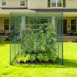 VEVOR Crop Cage, 9.5 x 6.36 x 6.36 ft Plant Protection Tent with Zippered Door, Wind-Resistant Tall Crop Cage, Easy to Install, Outdoor Raised Bed Cover, Tomato Plant Netting for Garden Patio Lawn