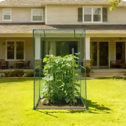 VEVOR Crop Cage, 3.9 x 3.9 x 5.9 ft Plant Protection Tent with Zippered Door, Wind-Resistant Tall Crop Cage, Easy to Install, Outdoor Raised Bed Cover, Tomato Plant Netting for Garden Patio Lawn