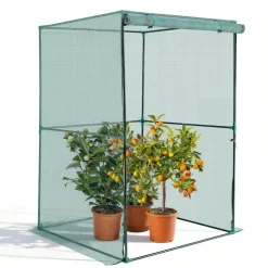 VEVOR Crop Cage, 3.9 x 3.9 x 5.9 ft Plant Protection Tent with Zippered Door, Wind-Resistant Tall Crop Cage, Easy to Install, Outdoor Raised Bed Cover, Tomato Plant Netting for Garden Patio Lawn