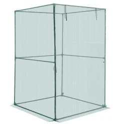 VEVOR Crop Cage, 3.9 x 3.9 x 5.9 ft Plant Protection Tent with Zippered Door, Wind-Resistant Tall Crop Cage, Easy to Install, Outdoor Raised Bed Cover, Tomato Plant Netting for Garden Patio Lawn