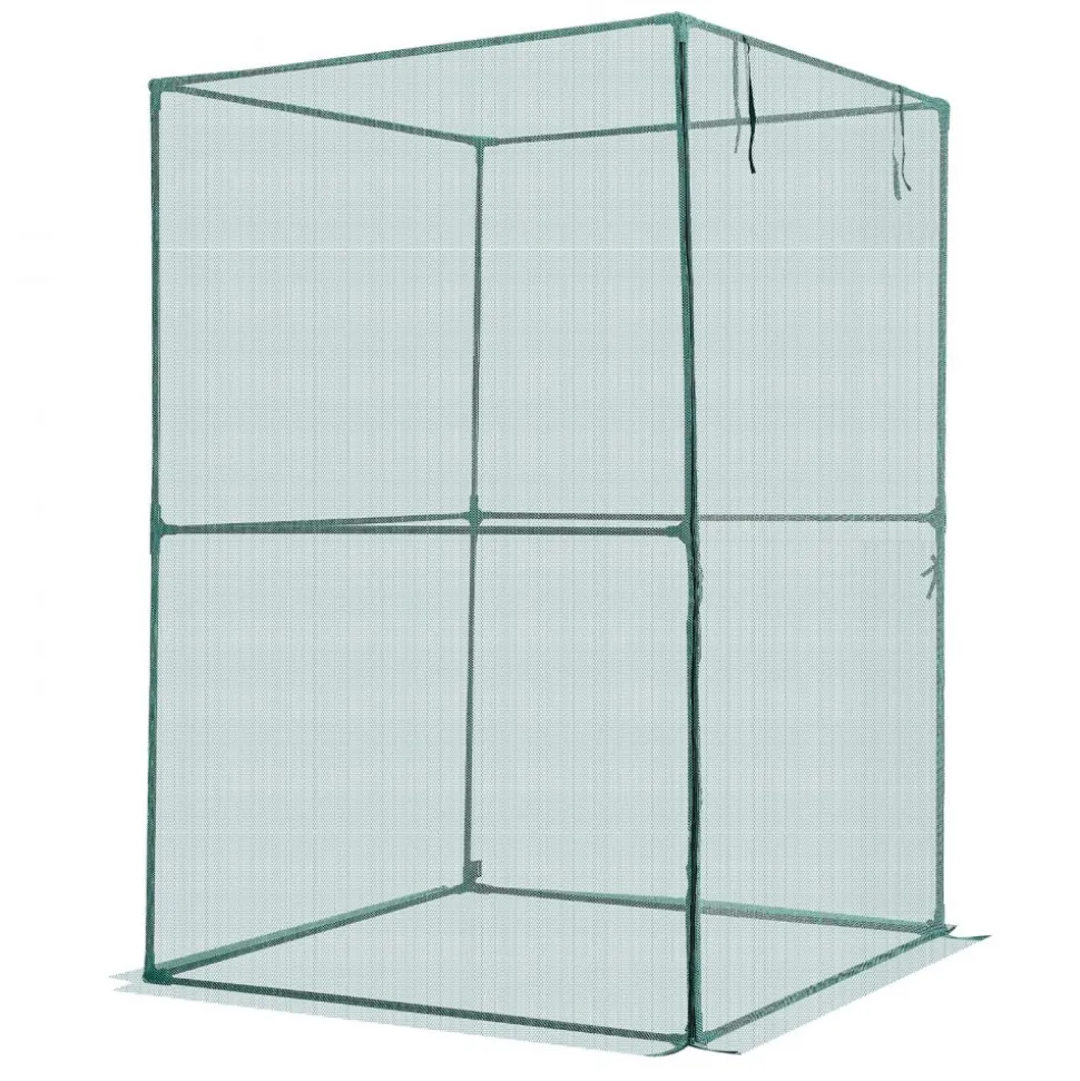 VEVOR Crop Cage, 3.9 x 3.9 x 5.9 ft Plant Protection Tent with Zippered Door, Wind-Resistant Tall Crop Cage, Easy to Install, Outdoor Raised Bed Cover, Tomato Plant Netting for Garden Patio Lawn
