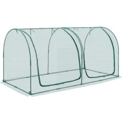 VEVOR Crop Cage, 8.1 x 3.9 x 3.9 ft Plant Protection Tent with Zippered Door, Wind-Resistant Tall Crop Cage, Easy to Install, Outdoor Raised Bed Cover with Frame, Plant Netting for Garden Patio Lawn