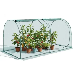 VEVOR Crop Cage, 8.1 x 3.9 x 3.9 ft Plant Protection Tent with Zippered Door, Wind-Resistant Tall Crop Cage, Easy to Install, Outdoor Raised Bed Cover with Frame, Plant Netting for Garden Patio Lawn