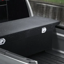 VEVOR Crossover Truck Tool Box, 71x27x18 In, Heavy Duty Aluminum Toolbox with Diamond Texture, Pick Up Truck Bed RV Trailer Toolbox, Waterproof Storage Organizer with Lock, Keys, Side Handles, Black