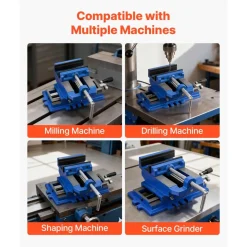 VEVOR Cross Slide Drill Press Vise, 6 Inch Jaw Width, 2 Way X-Y Axis Bench Vise, 5.7 Inch Max Jaw Opening, Heavy Duty Cast Iron, Workbench Vice Clamp, for Woodworking Drilling CNC Milling Machine