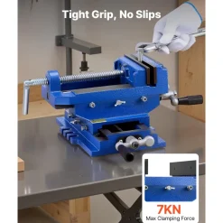 VEVOR Cross Slide Drill Press Vise, 6 Inch Jaw Width, 2 Way X-Y Axis Bench Vise, 5.7 Inch Max Jaw Opening, Heavy Duty Cast Iron, Workbench Vice Clamp, for Woodworking Drilling CNC Milling Machine