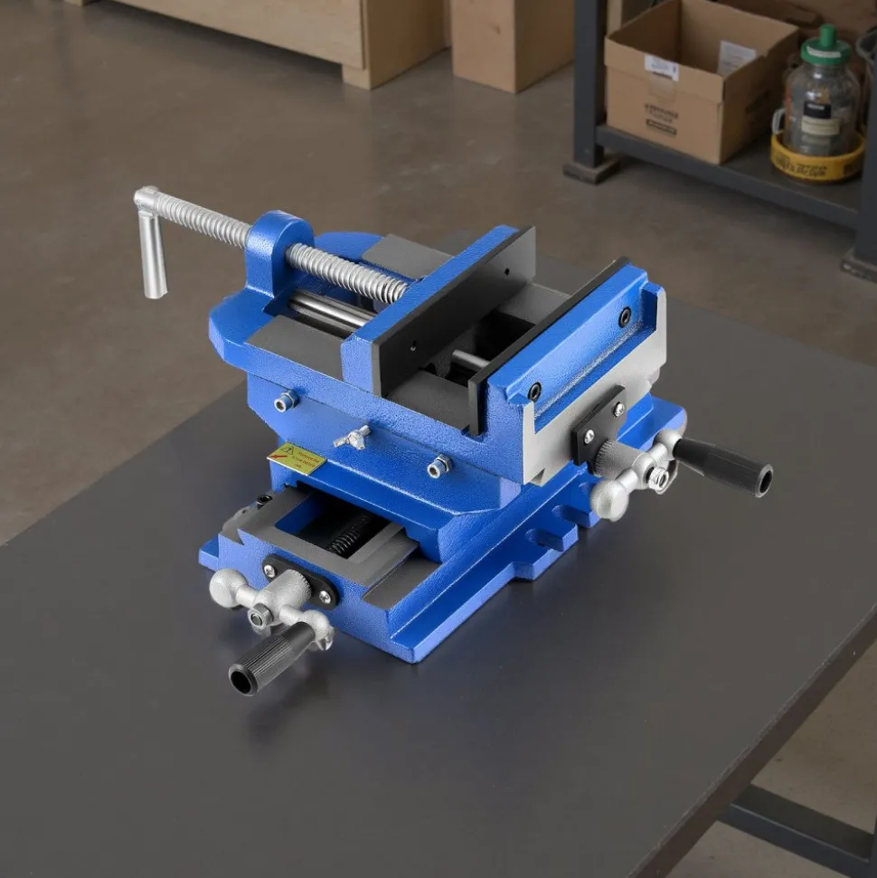 VEVOR Cross Slide Drill Press Vise, 6 Inch Jaw Width, 2 Way X-Y Axis Bench Vise, 5.7 Inch Max Jaw Opening, Heavy Duty Cast Iron, Workbench Vice Clamp, for Woodworking Drilling CNC Milling Machine