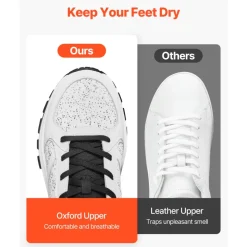 VEVOR Cross Training Shoes, M Width Sneakers US Size 10, Wide Toe Box Shoes with Arch Support & Adjustable Lace-up, Training Shoes for Running, Gymnastics, Dog Walking, and Weightlifting (White)