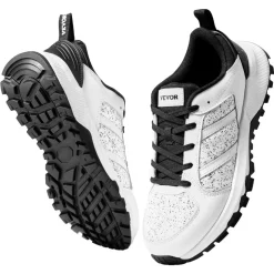 VEVOR Cross Training Shoes, M Width Sneakers US Size 10, Wide Toe Box Shoes with Arch Support & Adjustable Lace-up, Training Shoes for Running, Gymnastics, Dog Walking, and Weightlifting (White)