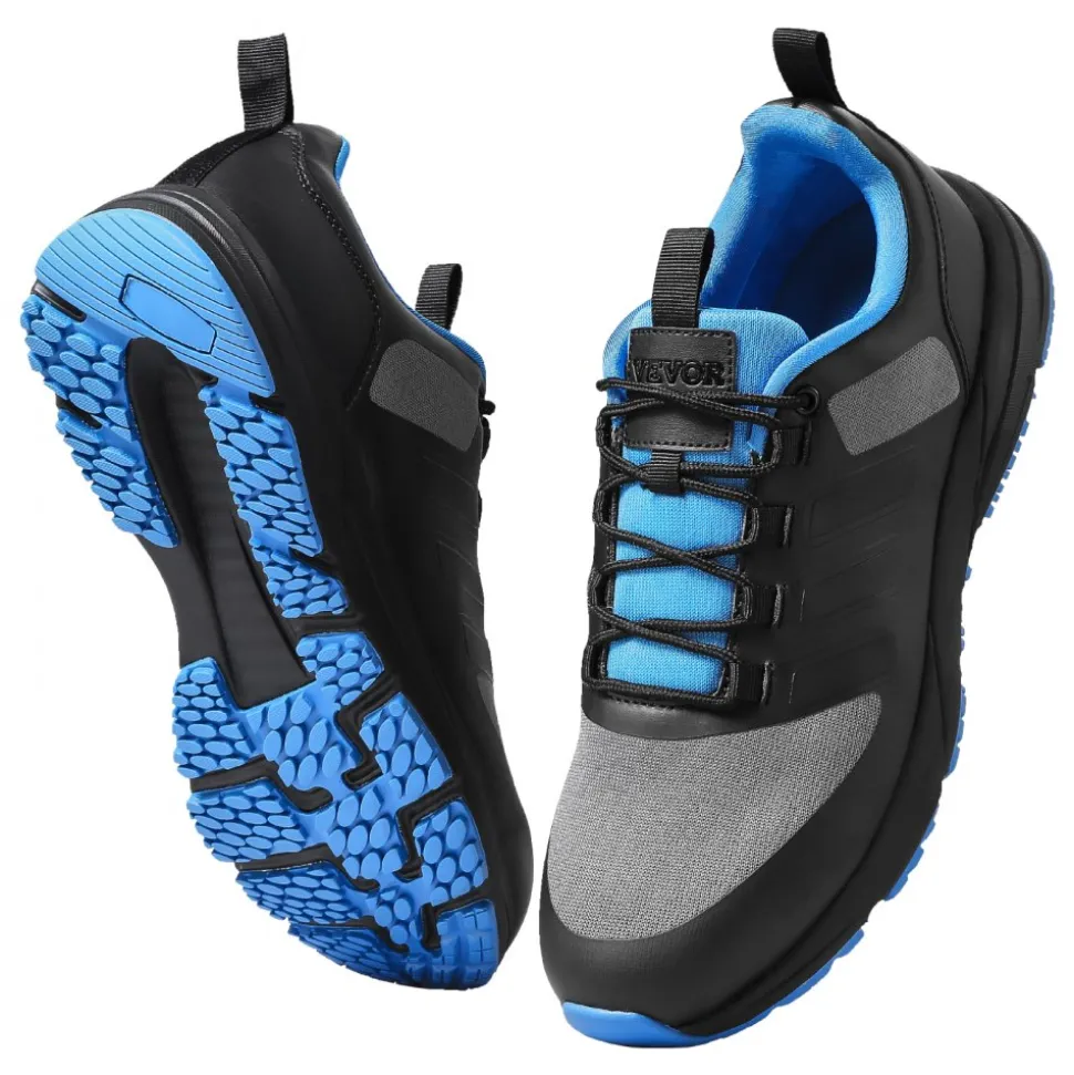 VEVOR Cross Training Shoes, W Width Sneakers US Size 8, Wide Toe Box Shoes with Arch Support & Adjustable Lace-up, Training Shoes for Running, Gymnastics, Dog Walking, and Weightlifting (Black)