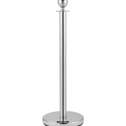 VEVOR Crowd Control Stanchion, Set of 4 Pieces Silver Stanchion Set, Stanchion Set with 5 ft/1.5 m Red Velvet Rope, Crowd Control Barrier