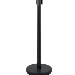 VEVOR Crowd Control Stanchion, Set of 4 Pieces Stanchion Set, Stanchion Set with 6.6 ft/2 m Black Retractable Belt, Black Crowd Control Barrier with Concrete and Metal Base – Easy Connect Assembly