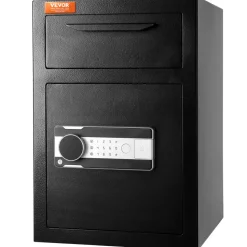 VEVOR 2.5 Cub Depository Safe, Deposit Safe with Drop Slot, Electronic Code Lock and 2 Emergency Keys, 20.27'' x 13.97'' x 13.97'' Business Drop Slot Safe for Cash, Mail in Home, Hotel, Office
