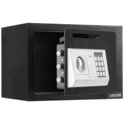 VEVOR 0.6 Cubic Feet Drop Safe, Drop Slot Safe Box with Password and Turn Knob, Heavy Duty Compact Cash Depository Box with a Front Lock Slot for Cash, Bank Slips, Jewelry, Documents, Bills, Black