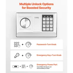 VEVOR 0.6 Cubic Feet Drop Safe, Drop Slot Safe Box with Password and Turn Knob, Heavy Duty Compact Cash Depository Box with a Front Lock Slot for Cash, Bank Slips, Jewelry, Documents, Bills, Black