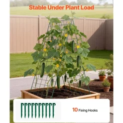 VEVOR Cucumber Trellis 4 Pack, A-Frame Garden Trellises for Raised Bed, Metal Rustproof Coating Plant Support for Vine, Climbing Plants, Peas, Beans, Zucchini, Tomato, Flower (35.43 x 27.56 in x 4PCS)