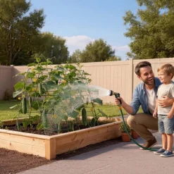 VEVOR Cucumber Trellis 4 Pack, A-Frame Garden Trellises for Raised Bed, Metal Rustproof Coating Plant Support for Vine, Climbing Plants, Peas, Beans, Zucchini, Tomato, Flower (35.43 x 27.56 in x 4PCS)