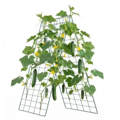 VEVOR Cucumber Trellis 4 Pack, A-Frame Garden Trellises for Raised Bed, Metal Rustproof Coating Plant Support for Vine, Climbing Plants, Peas, Beans, Zucchini, Tomato, Flower (35.43 x 27.56 in x 4PCS)