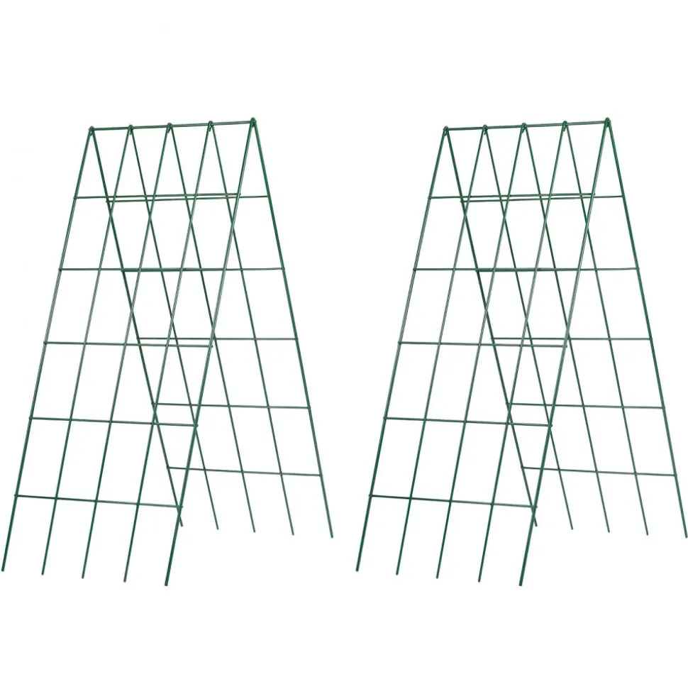 VEVOR Cucumber Trellis 4 Pack, A-Frame Garden Trellises for Raised Bed, Metal Rustproof Coating Plant Support for Vine, Climbing Plants, Peas, Beans, Zucchini, Tomato, Flower (38.98 x 15.75 in x 4PCS)
