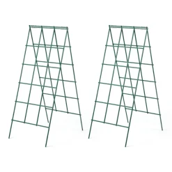 VEVOR Cucumber Trellis 4 Pack, A-Frame Garden Trellises for Raised Bed, Metal Rustproof Coating Plant Support for Vine, Climbing Plants, Peas, Beans, Zucchini, Tomato, Flower (46.06 x 18.11 in x 4PCS)