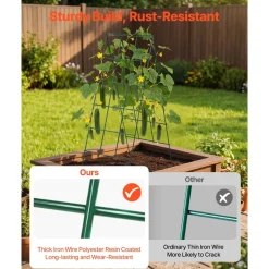 VEVOR Cucumber Trellis 4 Pack, A-Frame Garden Trellises for Raised Bed, Metal Rustproof Coating Plant Support for Vine, Climbing Plants, Peas, Beans, Zucchini, Tomato, Flower (46.06 x 18.11 in x 4PCS)
