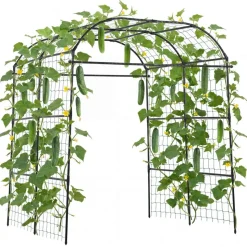 VEVOR Cucumber Trellis, U-Shape Garden Trellises for Raised Bed, Metal Wide Top Arch Plant Support for Vine, Climbing Plants, Peas, Beans, Zucchini, Tomato, Squash, Flower (71.26 x 64.96 x 82.68 in)