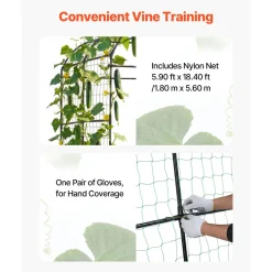 VEVOR Cucumber Trellis, U-Shape Garden Trellises for Raised Bed, Metal Wide Top Arch Plant Support for Vine, Climbing Plants, Peas, Beans, Zucchini, Tomato, Squash, Flower (71.26 x 64.96 x 82.68 in)