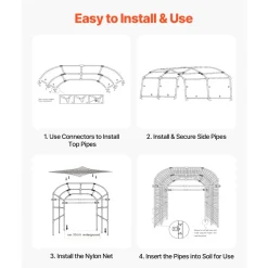 VEVOR Cucumber Trellis, U-Shape Garden Trellises for Raised Bed, Metal Wide Top Arch Plant Support for Vine, Climbing Plants, Peas, Beans, Zucchini, Tomato, Squash, Flower (71.26 x 64.96 x 82.68 in)