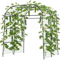 VEVOR Cucumber Trellis, U-Shape Garden Trellises for Raised Bed, Metal Wide Top Arch Plant Support for Vine, Climbing Plants, Peas, Beans, Zucchini, Tomato, Squash, Flower (71.26 x 64.96 x 82.68 in)